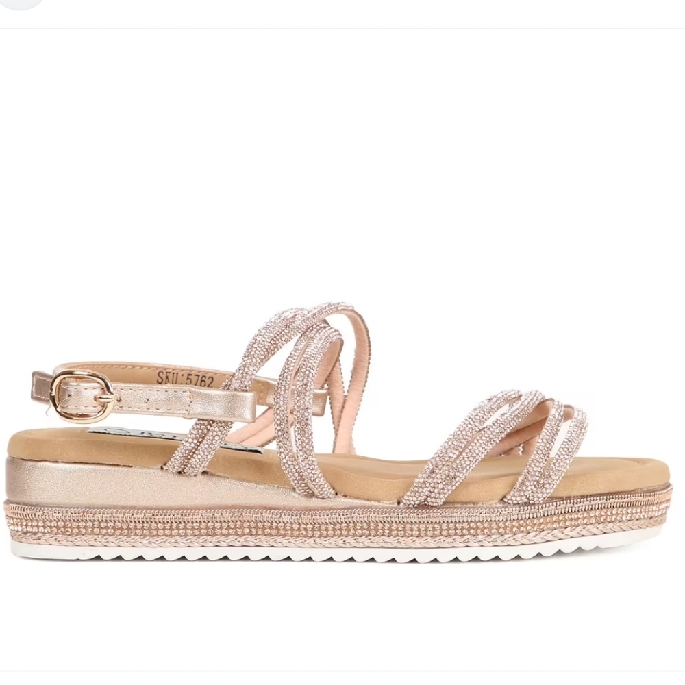 NEW! || BAGDLEY MISCHKA || Angela platform, rose gold, strappy sandals sz 4